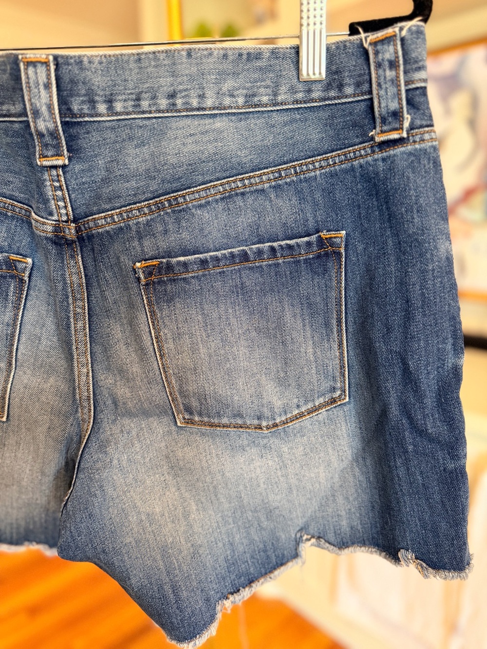J. Crew Women's Medium Blue Distressed Denim Shorts - Picture 8 of 10